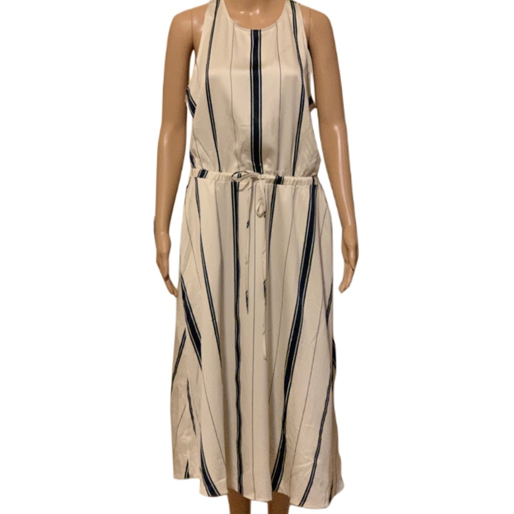 Ivory Navy Midi Dress Size Large